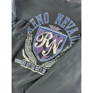 Vintage Reno Nevada Crewneck Sweatshirt Jerzees Mens L Black 22x26